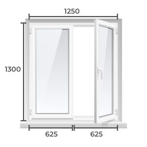 Окно ПВХ Brusbox 60 1300x1250 2 камерный профиль