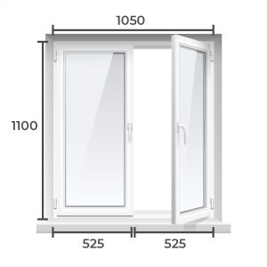 Окно ПВХ Brusbox 60 1100x1050 1 камерный профиль