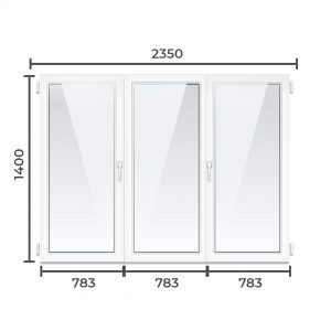 Окно ПВХ Brusbox 60 1400x2350 1 камерный профиль