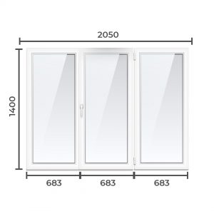 Окно ПВХ Brusbox 60 1400x2050 1 камерный профиль