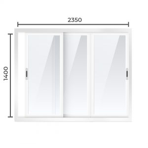 Балконная рама Алюминий 1400x2350