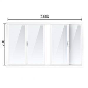 Балконная рама Алюминий 1200x2850