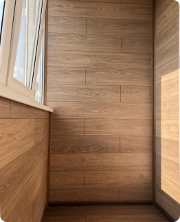 Обшивка балкона ламинатом в Минске